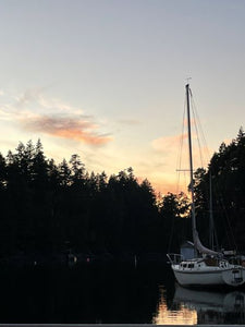 Boat in sunset