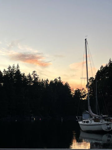 Boat in sunset