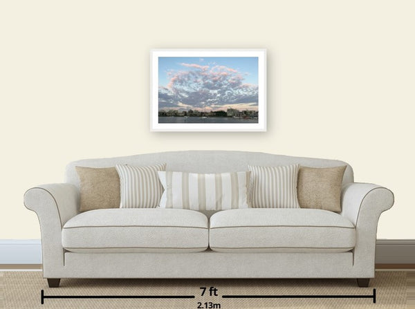 Clouds over False Creek, Vancouver BC. Is it a dandelion or a cotton candy? Decorate your walls, or make it a Christmas present. Smaller formats are available upon request. 